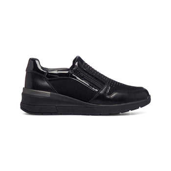 Slip-on comfort nere con zip laterali P Soft, Donna, SKU w013000081, Immagine 0